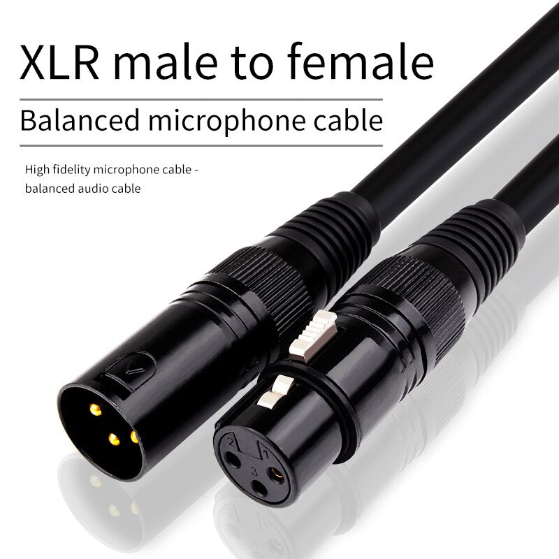 Xlr Cable Male to Female Hifi XLR Cable High Quailty 3 Pin XLR Male to XLR Female Audio Cable Microphone Extension Cable Speaker