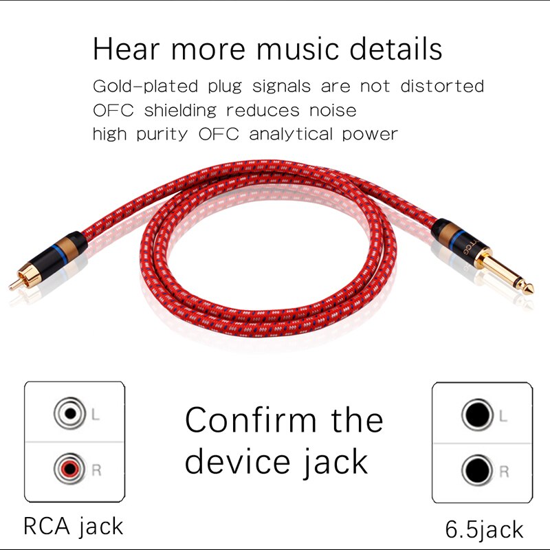 J&D 6,35 mm à 2RCA Câble, RCA Câble Plaqué Or Coquille de Cuivre Heavy Duty 6,35mm (1/4 Pouce) Mâle TRS à 2 RCA Mâle Adaptateur Audio Stéréo RCA Câble, 0.9 Meter J&D 6,35 mm à 2RCA Câble, RCA Câble Plaqué Or Coquille de Cuivre Heavy Duty 6,35mm (1/4 Pouce) Mâle TRS à 2 RCA Mâle Adaptateur Audio Stéréo RCA Câble, 0.9 Meter