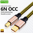 YYTCG 2FT/3FT/5FT HIFI USB Cable DAC A-B Alpha 6N OCC Digital AB Audio A to B high End