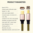 YYTCG 2FT/3FT/5FT HIFI USB Cable DAC A-B Alpha 6N OCC Digital AB Audio A to B high End