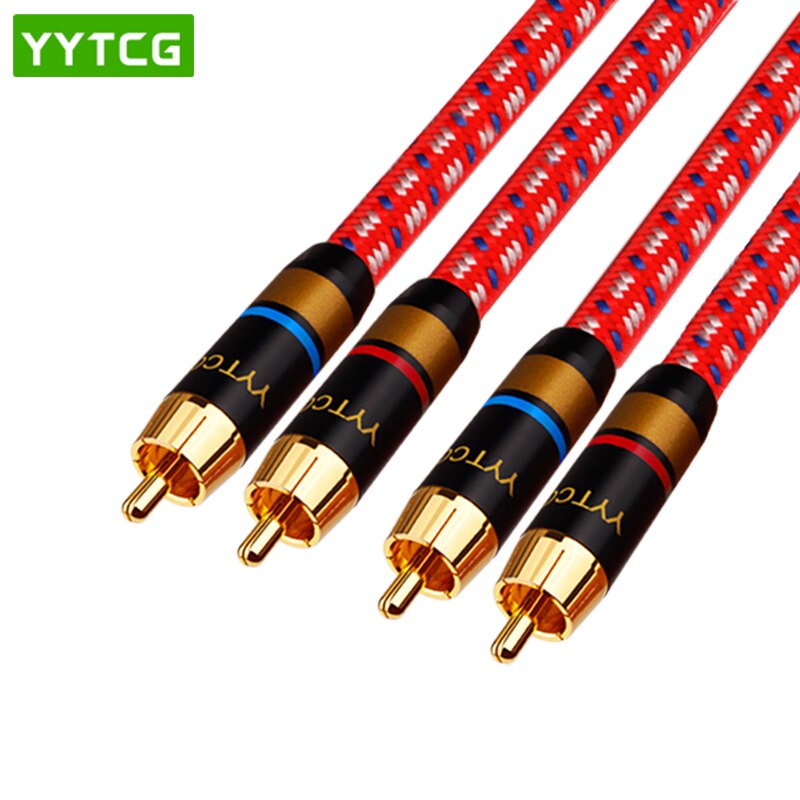 YYTCG 2RCA to 2RCA Interconnect Cable For Amplifier DAC TV DVD High-Performance Premium Hi-Fi Audio Cable HiFi RCA audio Cable