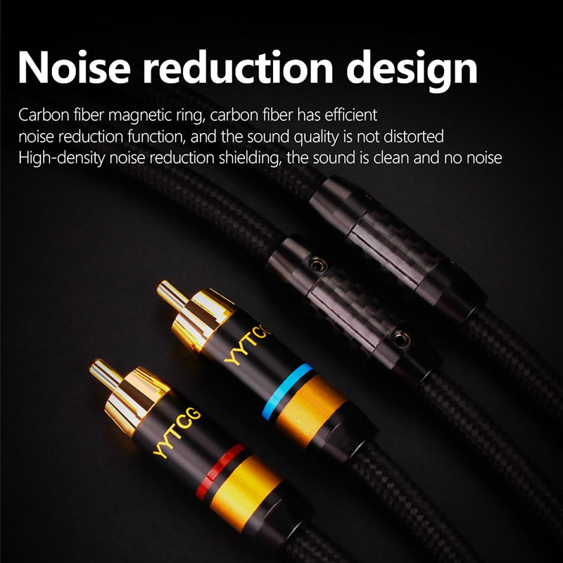 YYTCG 2RCA to 2RCA Interconnect Cable For Amplifier DAC TV DVD High-Performance Premium Hi-Fi Audio Cable HiFi RCA audio Cable