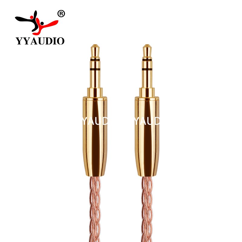YYTCG Free shipping 6N OCC 3.5mm Male to 3.5mm Male Stereo Audio Hifi Audio cable car AUX wire jump cable