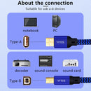 YYTCG Hifi USB Cable DAC A-B Alpha 6N OCC Digital AB Audio A to B high-end Type A to Type B Hifi Data Cable