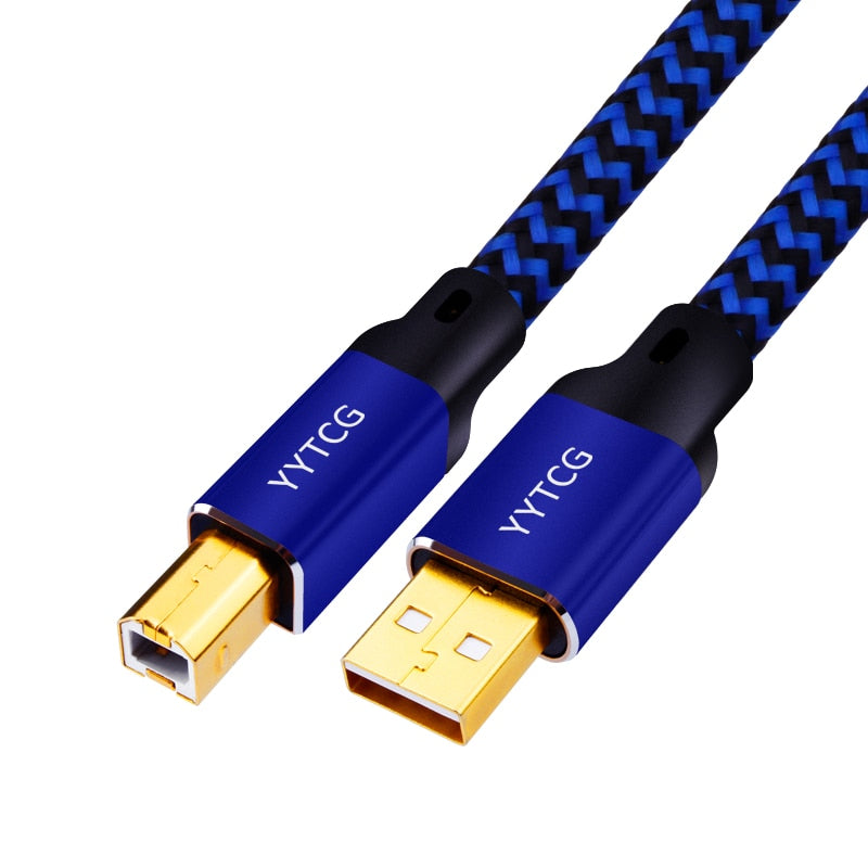 Tertullus HiFi USB-Kabel 2m (A Auf B) – Für Audio-Streaming, DAC, Drucker & Mehr, Vergoldete Anschlüsse