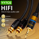 YYTCG RCA Cable HiFi Stereo 3.5mm to 2RCA Audio Cable AUX RCA Jack 3.5 Y Splitter for Amplifiers Audio Home Theater Cable RCA