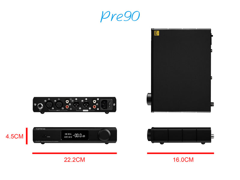 TOPPING Pre90 Preamplifier & Ext90 Input Extender Hi-Res Audio NFCA Modules 2*RCA 4*XLR Combination