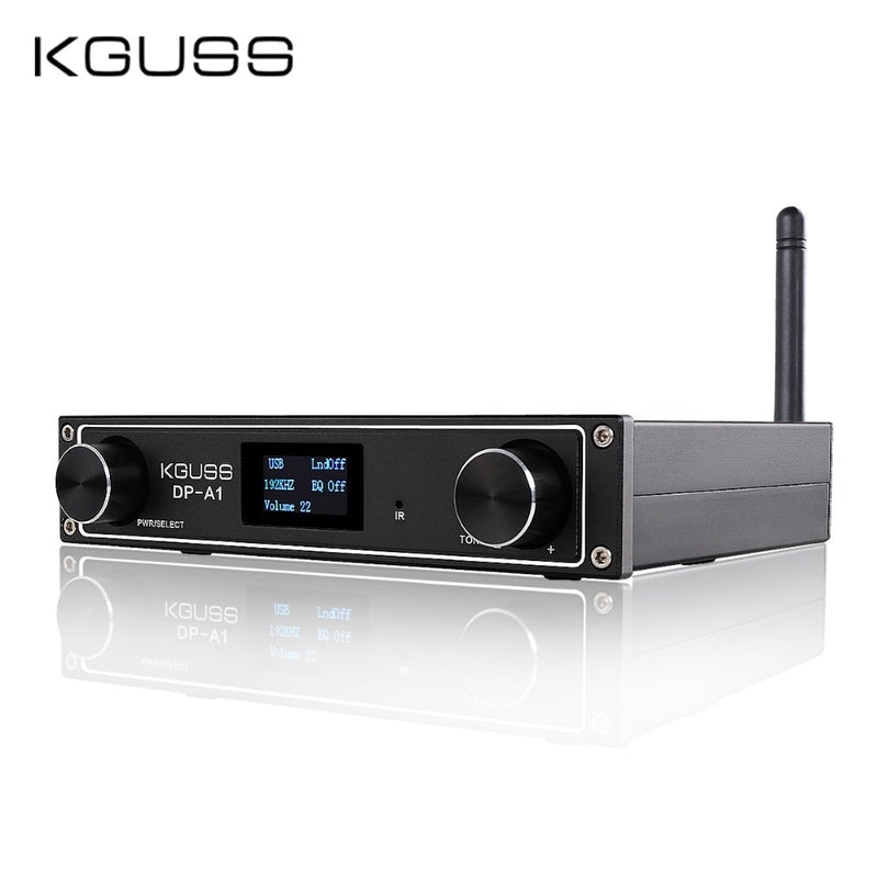 KGUSS DP-A1 TAS5352A Desktop Audio Amplifier CSR64215 Bluetooth 4.2/USB/Fiber/Coax/AUX Input 24BIT 192KHz 120W*2 APTX