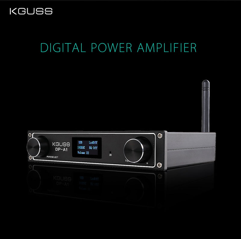 KGUSS DP-A1 TAS5352A Desktop Audio Amplifier CSR64215 Bluetooth 4.2/USB/Fiber/Coax/AUX Input 24BIT 192KHz 120W*2 APTX